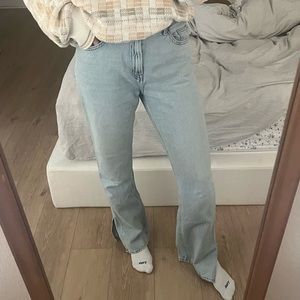 H&M Split-Hem Light Wash Jeans